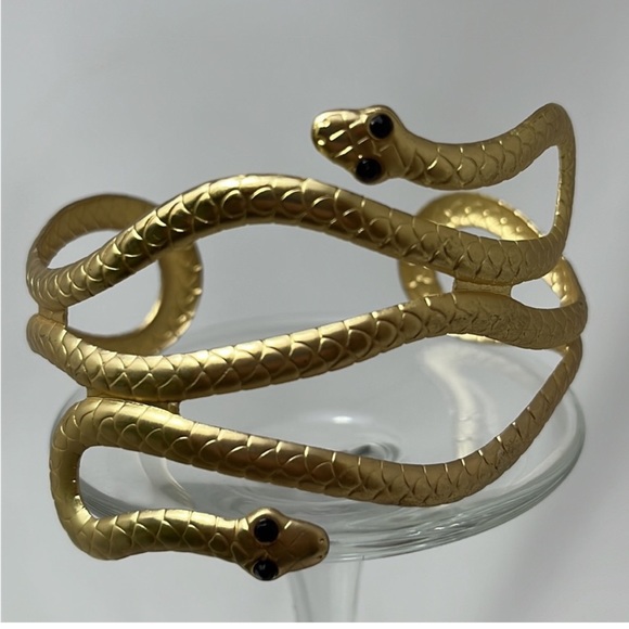 Jewelry Hp Beautiful Double Head Snake Gold Cuff Bracelet Poshmark
